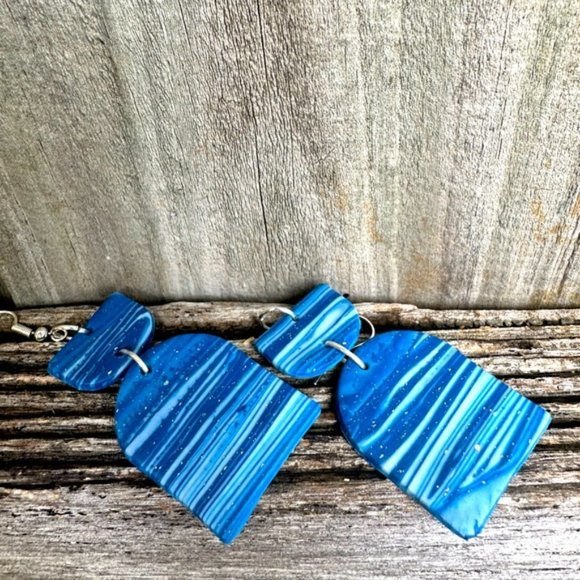 Marble design Light weight dangle statement Hand made Gorgeous earrings - Picture 12 of 12